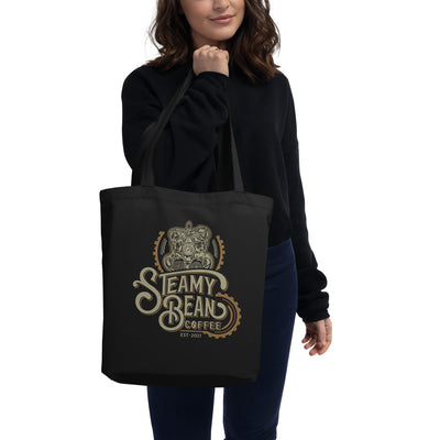 Steamy Bean Black Tote Bag