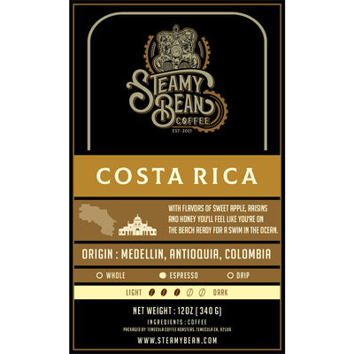 Steamy Bean Single Origin Costa Rica - Steamy Bean Coffee 
