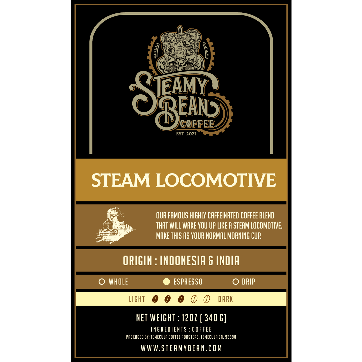 Steam Locomotive Medium Roast - Steamy Bean Coffee 