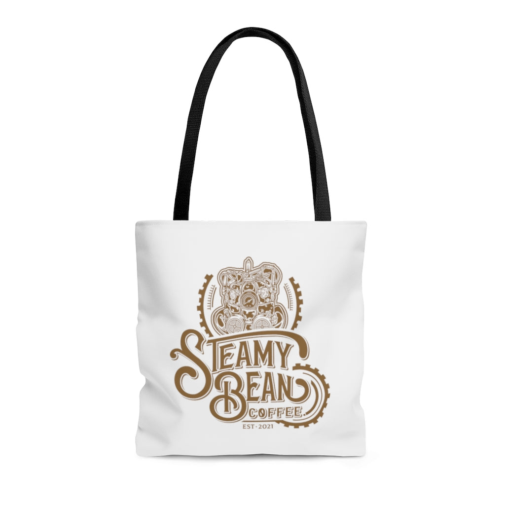 Steamy Bean Tote Bag-Brown Logo