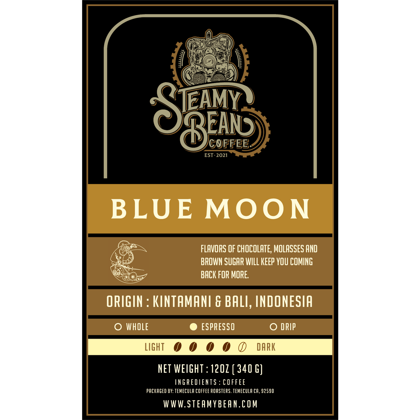 Steamy Bean Single Origin Blue Moon - Steamy Bean Coffee 