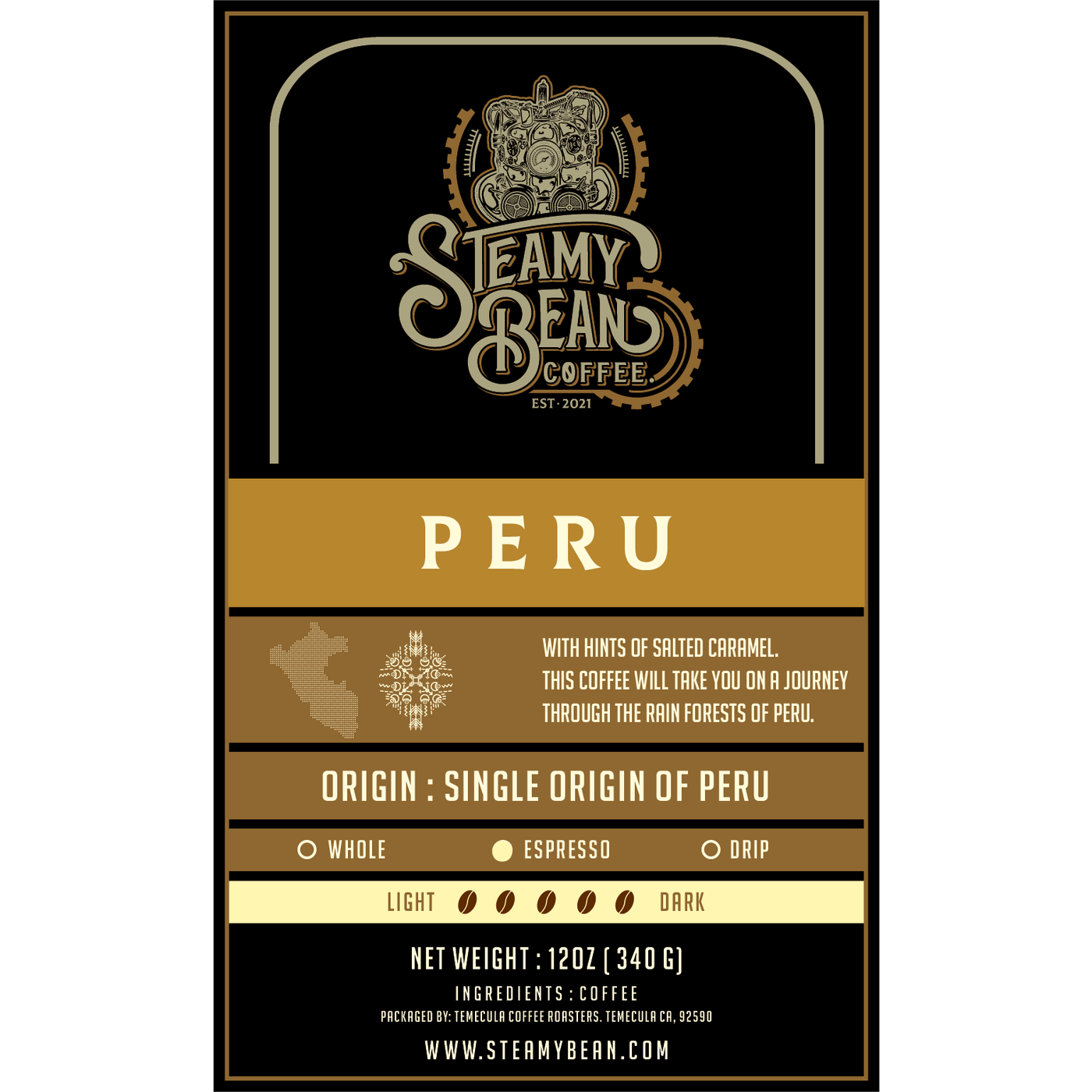 Steamy Bean Single Origin Peru - Steamy Bean Coffee 